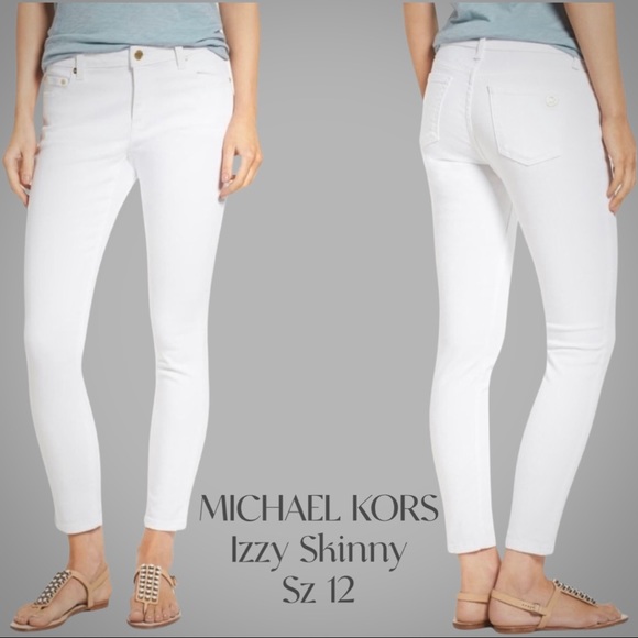 MICHAEL Michael Kors Denim - NWT MICHAEL Michael Kors White IZZY SKINNY pants jeans size 12 ankle